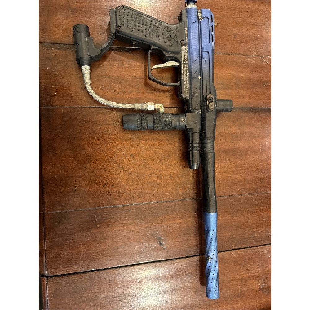Spyder Pilot ACS Paintball Marker Gun Blue Silver Black  UNTESTED Parts Or Repa